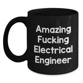 Funny Electrical Engineer Gifts from Friends for Birthday - Amazing 'Wow' Quote Black Coffee Mug - Main